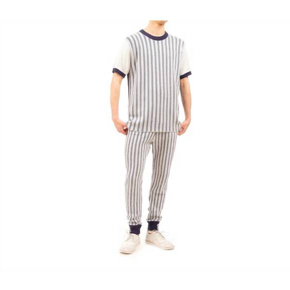 NEW PROPAGANDA AGENCY men's woven stripe sweatpants in multi - Picture 5 of 5